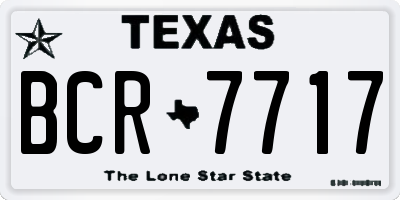 TX license plate BCR7717