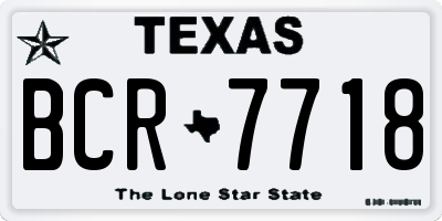 TX license plate BCR7718