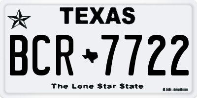 TX license plate BCR7722