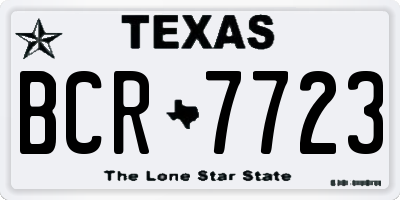TX license plate BCR7723