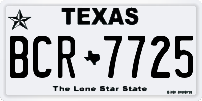 TX license plate BCR7725