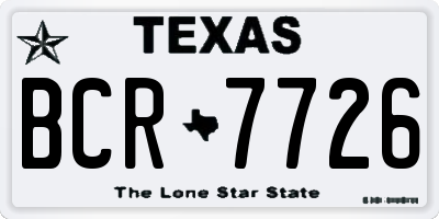 TX license plate BCR7726