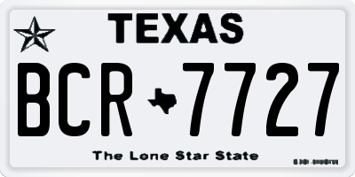 TX license plate BCR7727