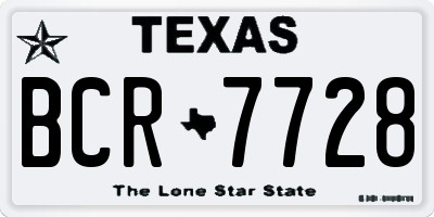 TX license plate BCR7728