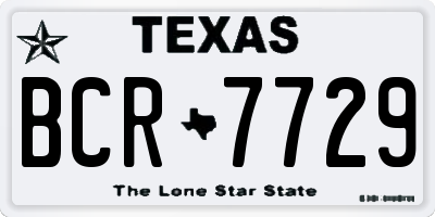 TX license plate BCR7729