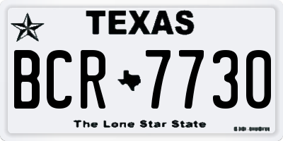 TX license plate BCR7730