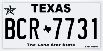 TX license plate BCR7731