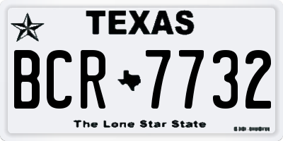 TX license plate BCR7732