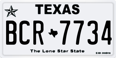 TX license plate BCR7734