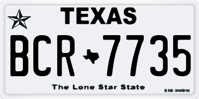 TX license plate BCR7735