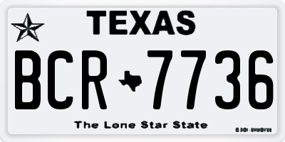 TX license plate BCR7736