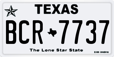 TX license plate BCR7737