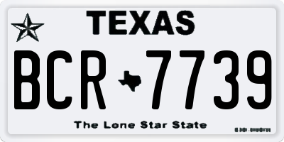 TX license plate BCR7739
