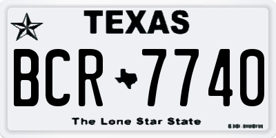 TX license plate BCR7740