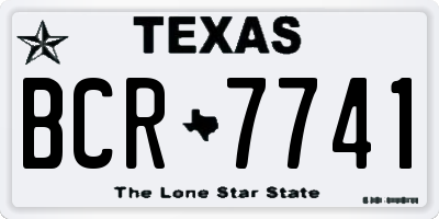 TX license plate BCR7741
