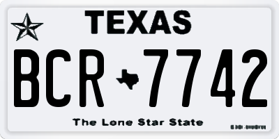 TX license plate BCR7742