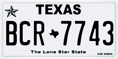 TX license plate BCR7743