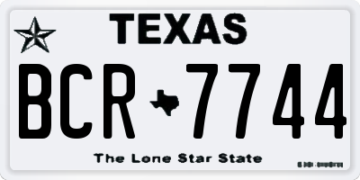 TX license plate BCR7744