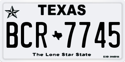 TX license plate BCR7745