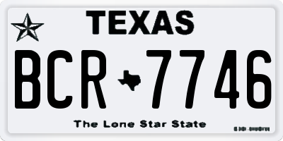 TX license plate BCR7746