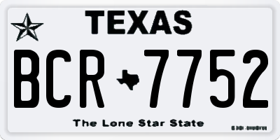 TX license plate BCR7752