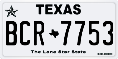 TX license plate BCR7753