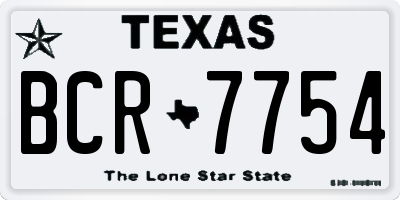 TX license plate BCR7754