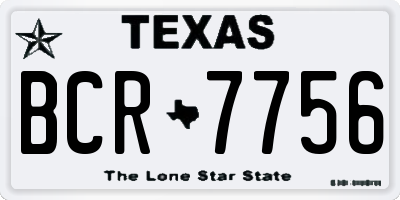 TX license plate BCR7756