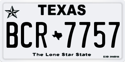 TX license plate BCR7757