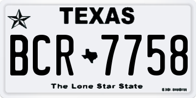 TX license plate BCR7758