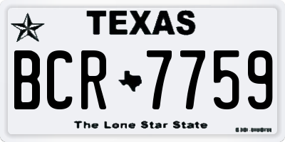 TX license plate BCR7759