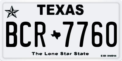 TX license plate BCR7760