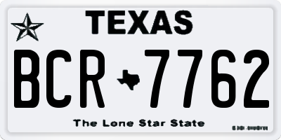 TX license plate BCR7762