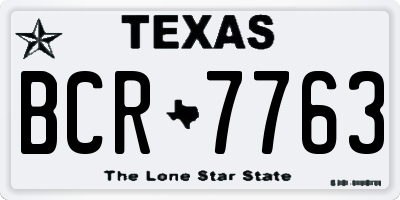 TX license plate BCR7763