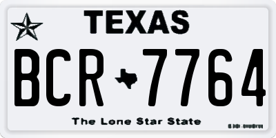 TX license plate BCR7764