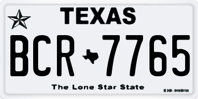 TX license plate BCR7765