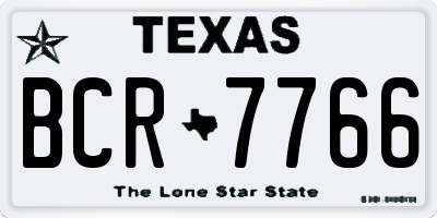 TX license plate BCR7766