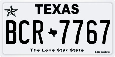 TX license plate BCR7767