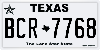 TX license plate BCR7768