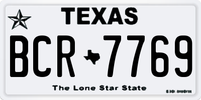 TX license plate BCR7769