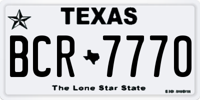 TX license plate BCR7770