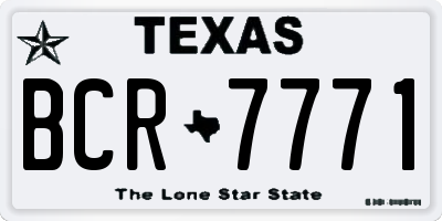 TX license plate BCR7771