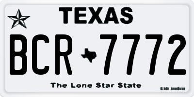 TX license plate BCR7772