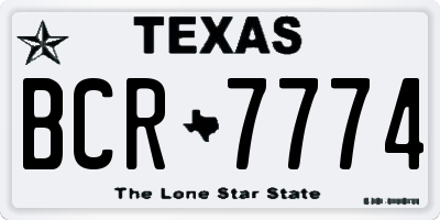 TX license plate BCR7774