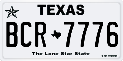 TX license plate BCR7776