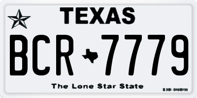 TX license plate BCR7779
