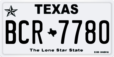 TX license plate BCR7780