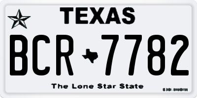TX license plate BCR7782