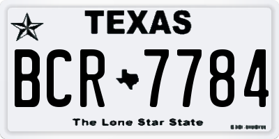 TX license plate BCR7784