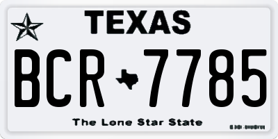 TX license plate BCR7785